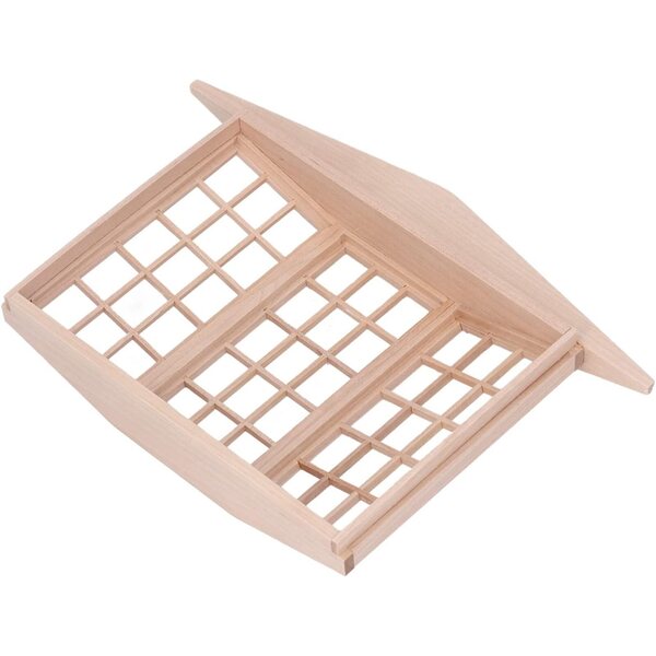 HEEPDD Finestra a Bovindo in Legno di Betulla per Casa delle Bambole 1/12, 24x15,5x4 cm