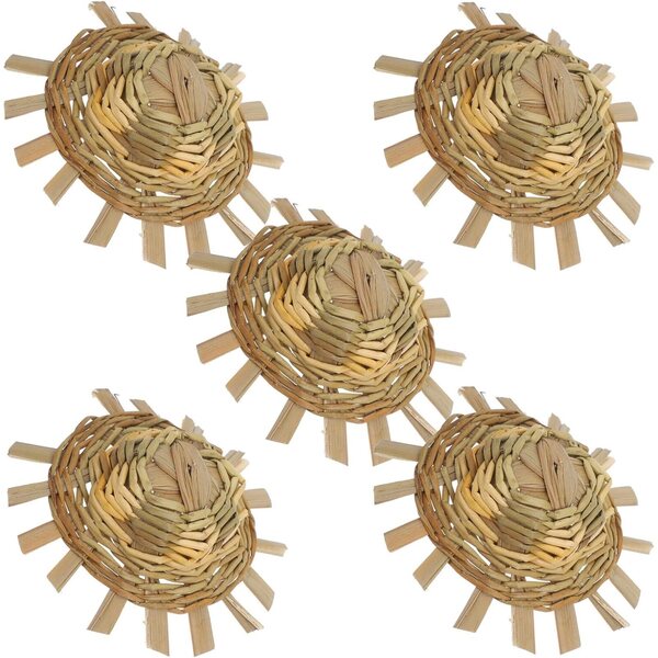 Hemobllo Mini Sombreros en paille jaune 5 pièces pour décorations et travaux manuels