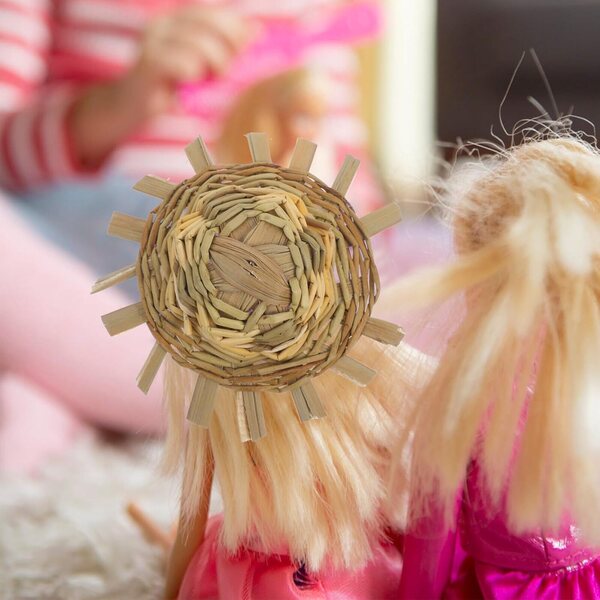 Hemobllo Mini-Sombreros aus gelbem Stroh, 5 Stück, für Dekorationen und Kunsthandwerk