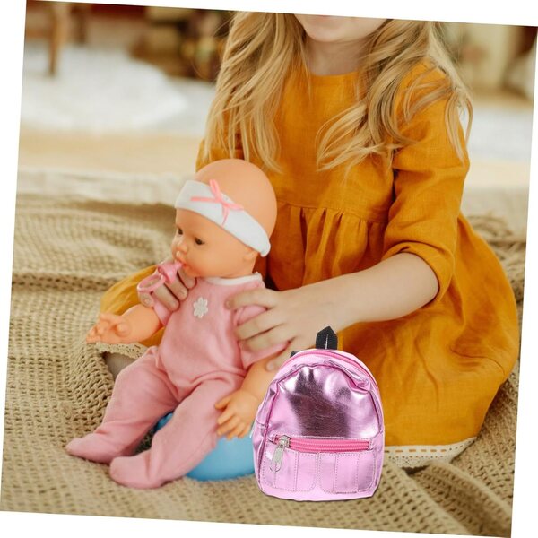 Mini-Rosa-Rucksack für 18-Zoll-Puppen – dekoratives Accessoire und Spielzeug