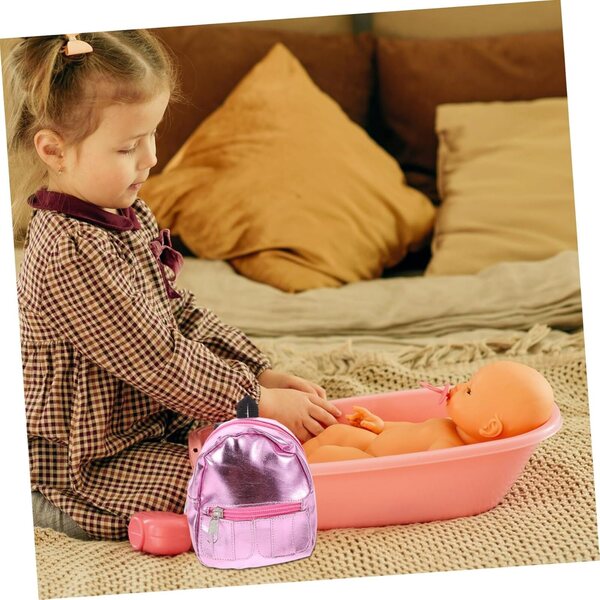 Mini-Rosa-Rucksack für 18-Zoll-Puppen – dekoratives Accessoire und Spielzeug