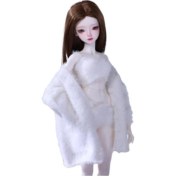 Conjunto Wäiss Kleeder fir 1/4 BJD Poppen - Cardigan, Vest a Hosen