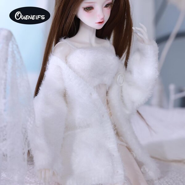 Conjunto Wäiss Kleeder fir 1/4 BJD Poppen - Cardigan, Vest a Hosen