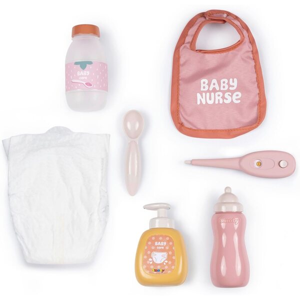 Smoby Baby Nurse faltbare Wickeltasche mit Zubehör für Puppen bis 42 cm