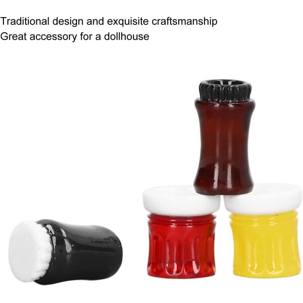Set 4 Barattoli Miniatura Marmellata in Resina 1:12 per Casa delle Bambole