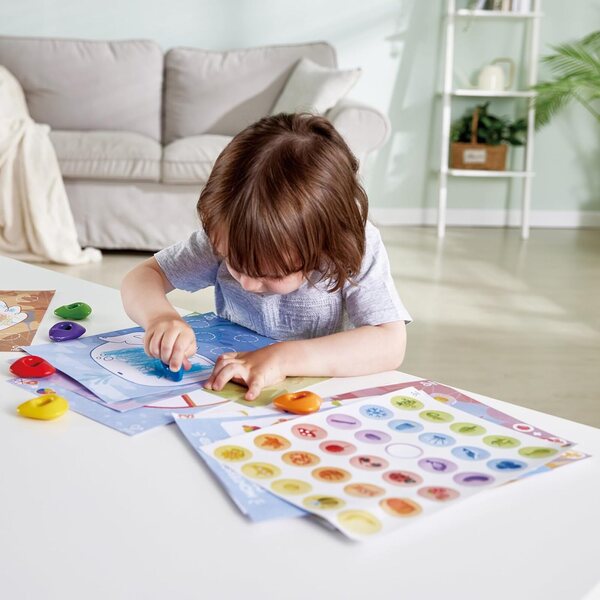 Hape Set Ceras Colores Montessori avec Actividades et poignée ergonomique