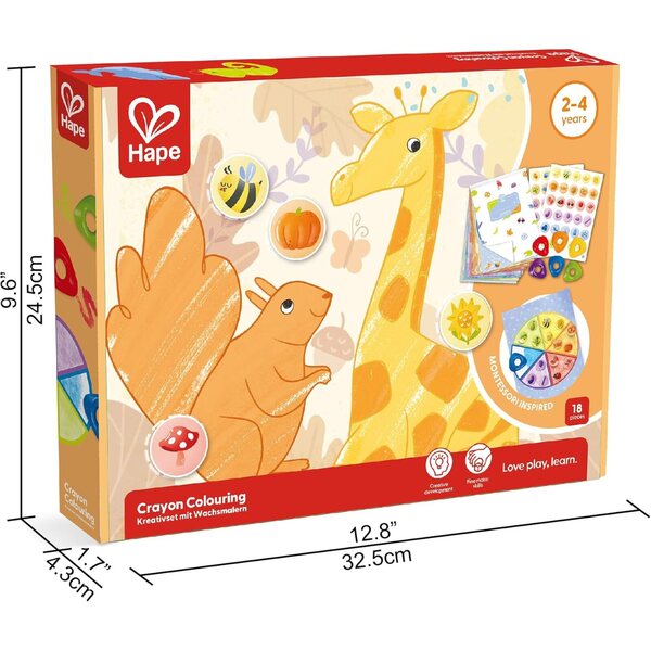 Hape Set Ceras Colores Montessori avec Actividades et poignée ergonomique
