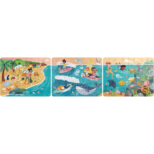 Hape Puzzle Amigos del Mar - Sett Edukattiv bi 3 Xeni u 48 Biċċa għat-Tfal 4+