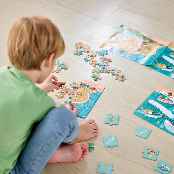 Hape Puzzle Amigos del Mar - vzdělávací sada se 3 scénami a 48 díly pro děti 4+