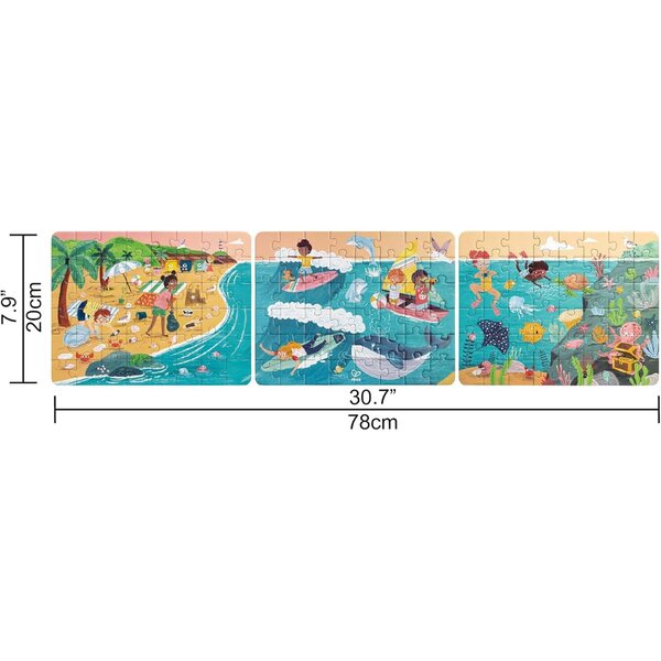 Hape Puzzle Amigos del Mar - vzdělávací sada se 3 scénami a 48 díly pro děti 4+