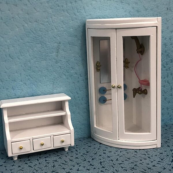 HEEPDD Set Bagno in Legno Miniatura 1:12 Accessori Casa delle Bambole per Gioco di Finzione