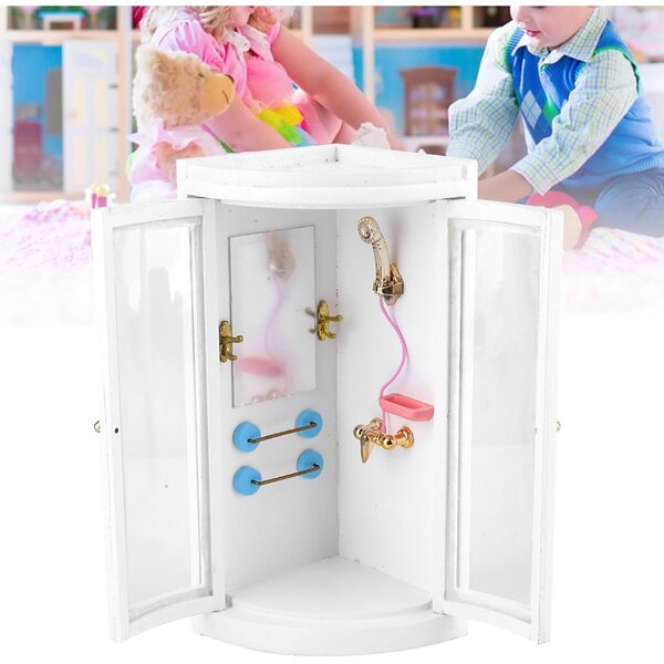 HEEPDD Set Bagno in Legno Miniatura 1:12 Accessori Casa delle Bambole per Gioco di Finzione