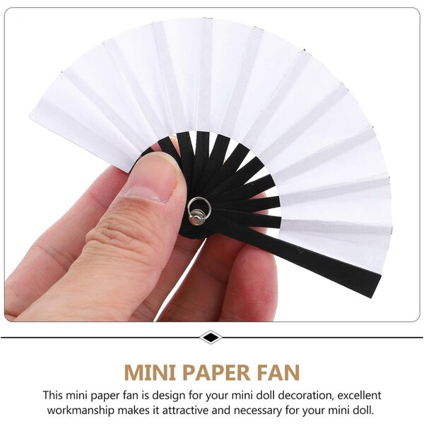 Mini-Abanicos-Plegables aus Papier und Holz für 6-cm-Puppen, 3er-Set