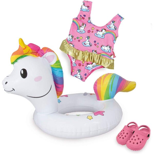 Heless-uintitarvikesarja nukeille 35-45 cm - Yksisarvinen ja Flamingo