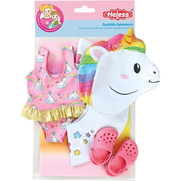 Heless-uintitarvikesarja nukeille 35-45 cm - Yksisarvinen ja Flamingo