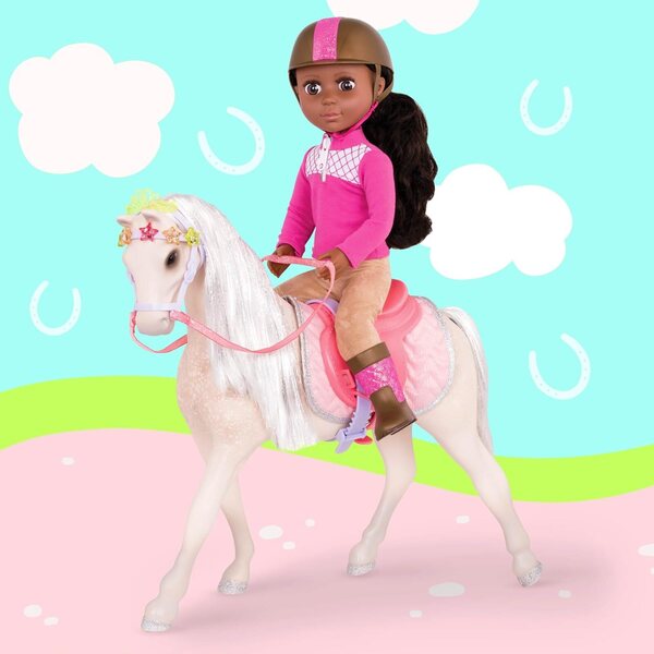 Glitter Girls Starlight Pferdespielzeug 36 cm mit Sattel und glänzenden Accessoires