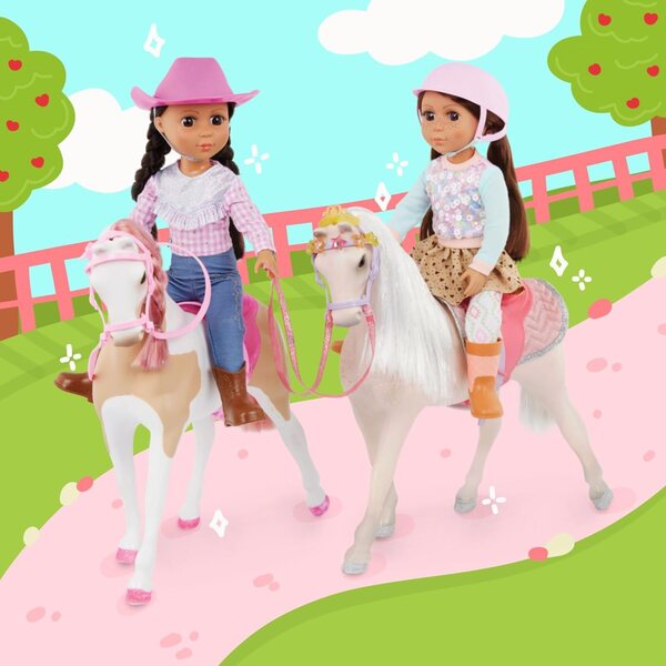 Glitter Girls Starlight Pferdespielzeug 36 cm mit Sattel und glänzenden Accessoires