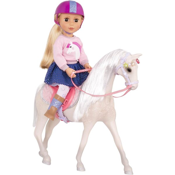 Glitter Girls Starlight Pferdespielzeug 36 cm mit Sattel und glänzenden Accessoires