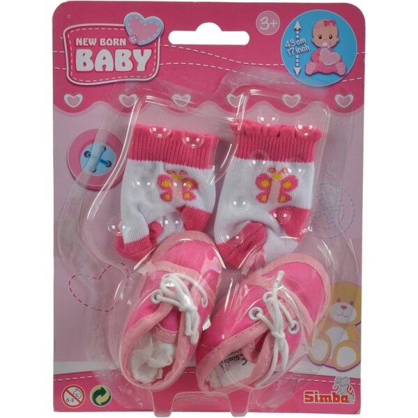 Calzini e Scarpe New Born per Bambole 38-43 cm Simba - Set 4 Pezzi Colorati