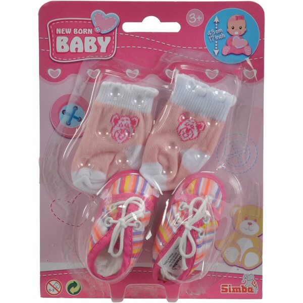 New Born zeķes un apavi Simba lellēm 38-43 cm - komplektā 4 krāsaini gabali