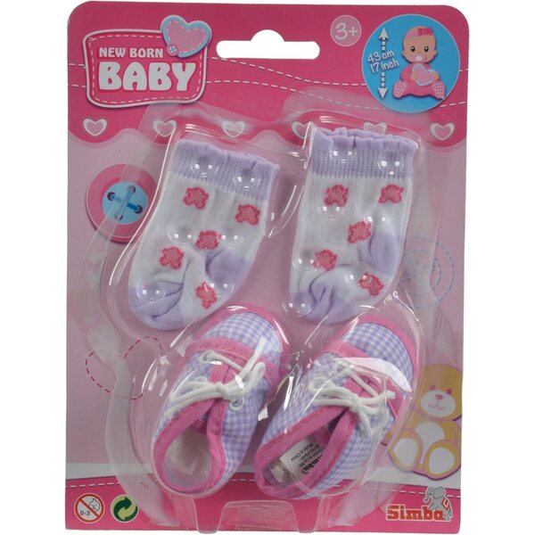 New Born zeķes un apavi Simba lellēm 38-43 cm - komplektā 4 krāsaini gabali