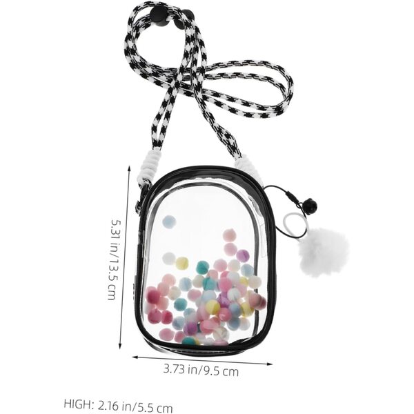 VICASKY Sac Transparent pour Poupées avec Fermeture Éclair et Bandoulière 13,5x9,5x5,5 cm