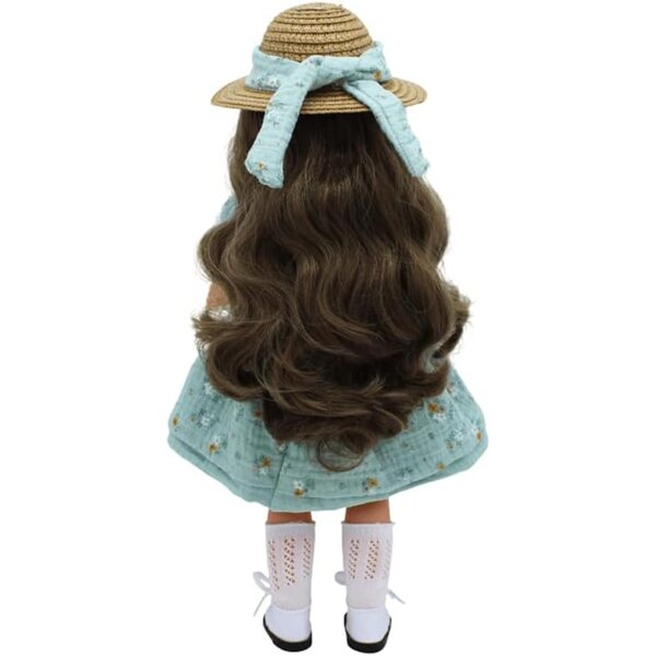 FOLK Muñeca Simona 40 cm Artisan Effect mit Kleid und Strohhut