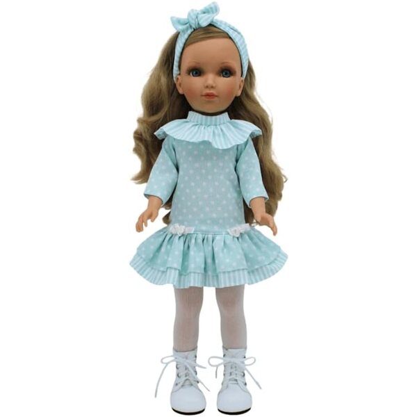 FOLK Muñeca Mari's Original 41 cm - Robe Turquesa a Lunares, Édition Limitée