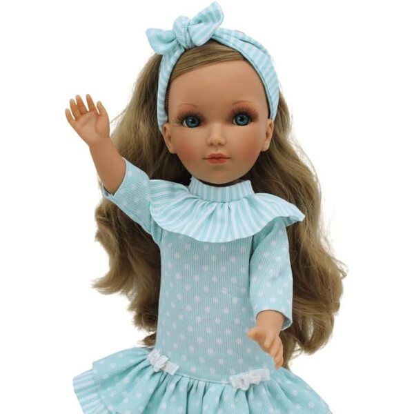 FOLK Muñeca Mari's Original 41 cm – Vestido Turquesa a Lunares, Limited Edition