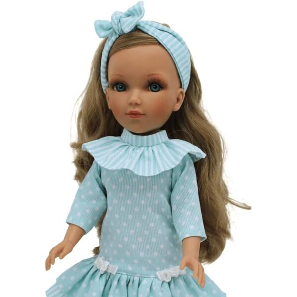 FOLK Muñeca Mari's Original 41 cm – Vestido Turquesa a Lunares, Limited Edition