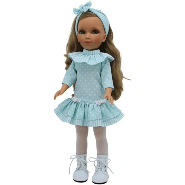 FOLK Muñeca Mari's Original 41 cm – Vestido Turquesa a Lunares, Limited Edition