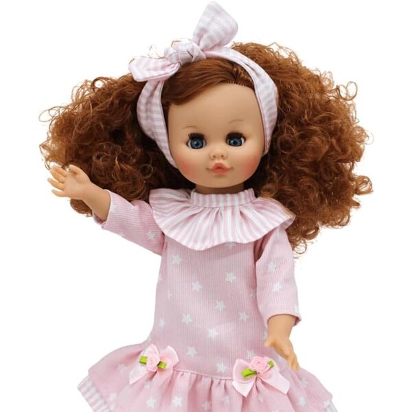 Muñeca Sintra Original Folk Artesanía 40 cm - Robe Rosa Strellas y Botas Piel