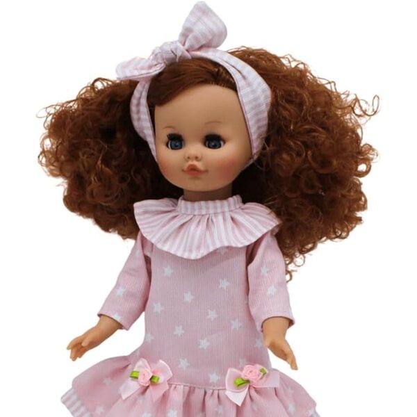 Muñeca Sintra Original Folk Artesanía 40 cm - Robe Rosa Strellas y Botas Piel