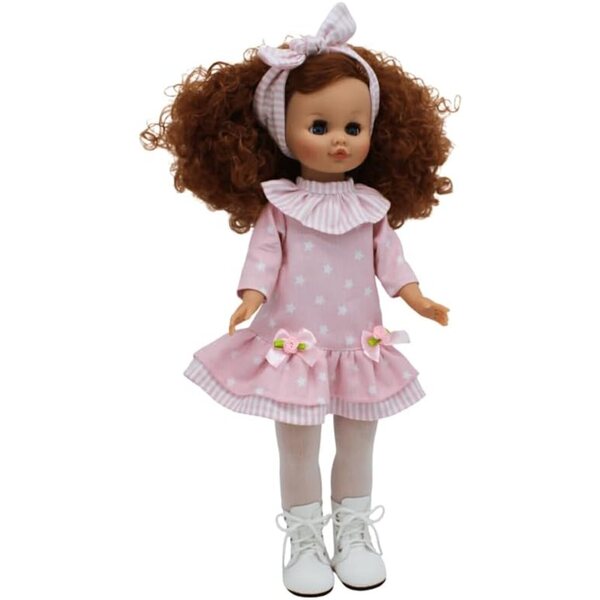Muñeca Sintra Original Folk Artesanía 40 cm - Robe Rosa Strellas y Botas Piel