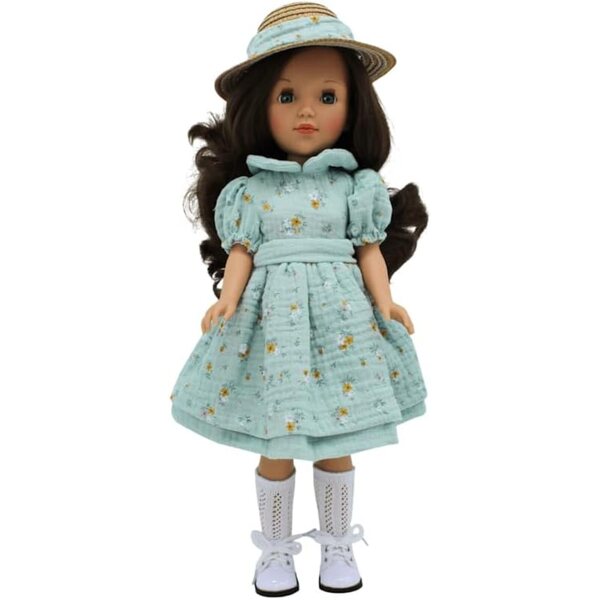 Muñeca Pepa's Original Folk Artesanía 41 cm mit bedrucktem Kleid und Paja Sombrero