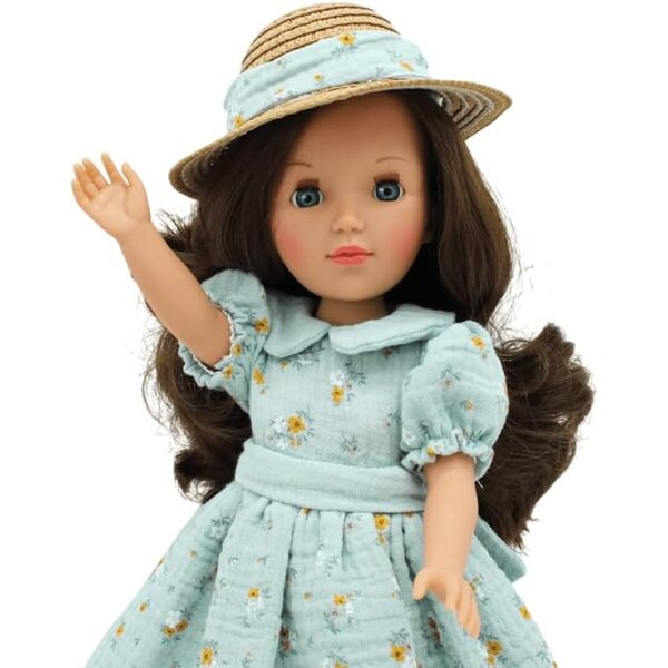 Muñeca Pepa's Original Folk Artesanía 41 cm mit bedrucktem Kleid und Paja Sombrero