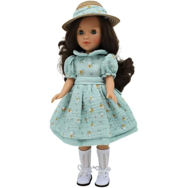 Muñeca Pepa's Original Folk Artesanía 41 cm mit bedrucktem Kleid und Paja Sombrero