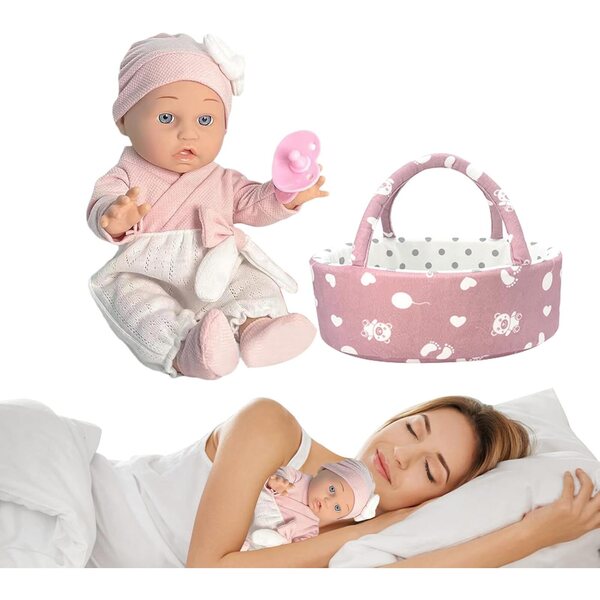 Realistischer Becher für wiedergeborene Babys mit Korb im Lieferumfang enthalten, hergestellt als sicheres und geruchloses Geschenk für Kleinkinder