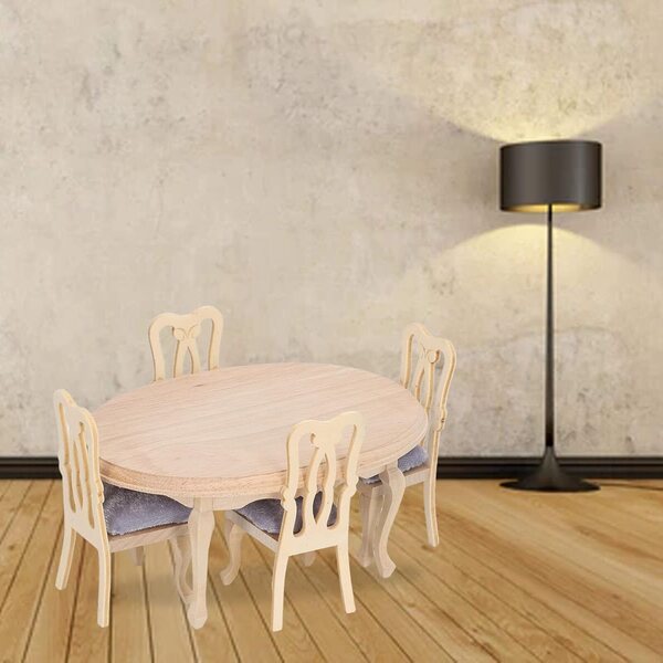 Mini set mobili sala da pranzo in legno per casa delle bambole Dan&Dre 1:12
