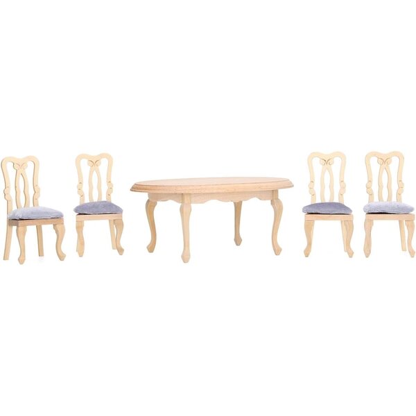 Mini set mobili sala da pranzo in legno per casa delle bambole Dan&Dre 1:12