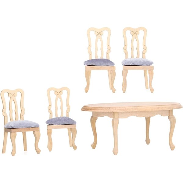 Mini set mobili sala da pranzo in legno per casa delle bambole Dan&Dre 1:12