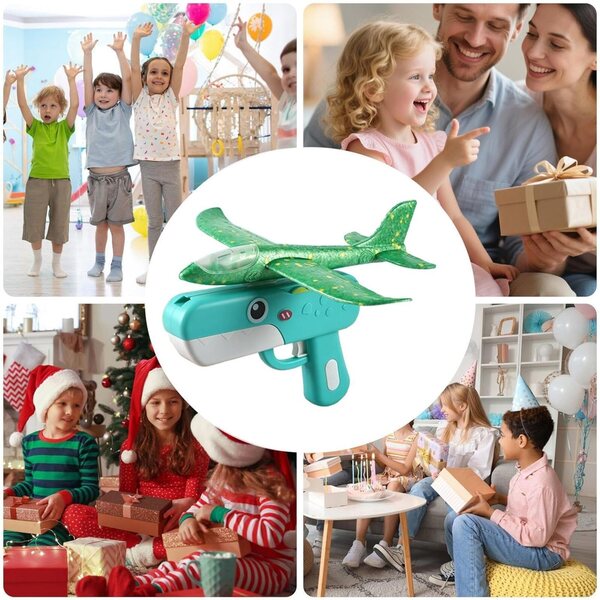 Dinosaurierförmiges Schaumstoff-Spielzeugflugzeug mit Federstart für Kinder