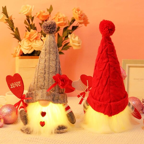 Muñeca Love Glitter zum Valentinstag mit LED-Lichtern, einzigartiges Geschenk und gemütliche Dekoration