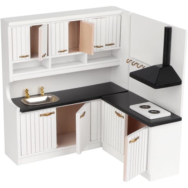 DAN&DRE Mini Armadio in Legno per Casa delle Bambole 1:12 - Set da 2 Pezzi Elegante