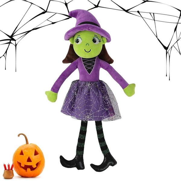 Muñeca Bruja peluche 40cm morbida decorazione Halloween bambini regalo