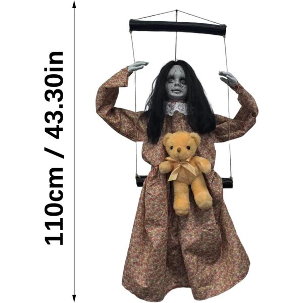 Xuancai Bambola Fantasma Oscillante Halloween con Sensore Sonoro e Luce LED