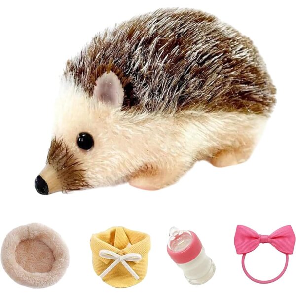 Genérico Erizo Pequeño - Compañero Erizo de 13 cm,Modelo Animal con Almohadilla para Dormir, Muñeca De Silicona para Decoración del Hogar Y Juego Infantil