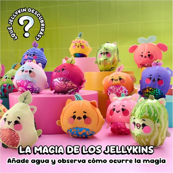 „Magic Jellykins Magical Surprise“ pliušas vandeniu aktyvuotame stiklainyje – 20 rinkti