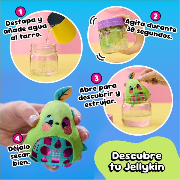 „Magic Jellykins Magical Surprise“ pliušas vandeniu aktyvuotame stiklainyje – 20 rinkti