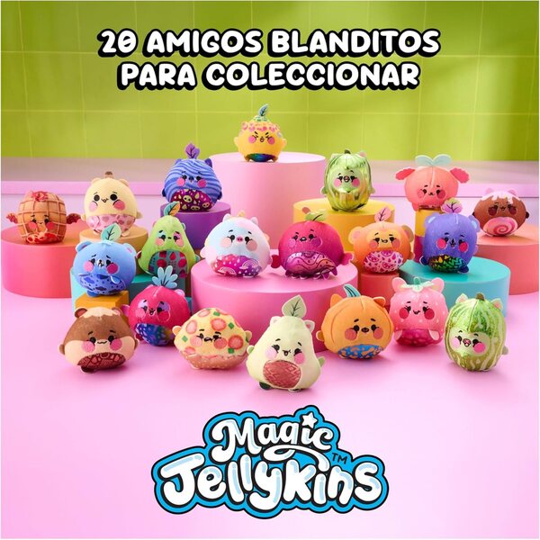 „Magic Jellykins Magical Surprise“ pliušas vandeniu aktyvuotame stiklainyje – 20 rinkti